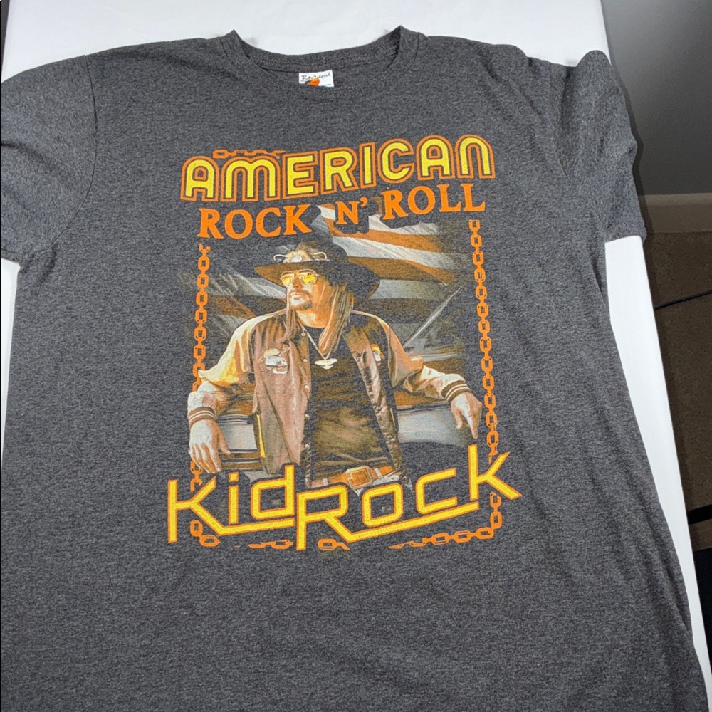 Kid Rock American rock ‘n’ roll gray large unisex T-shirt Bay Island sportswear